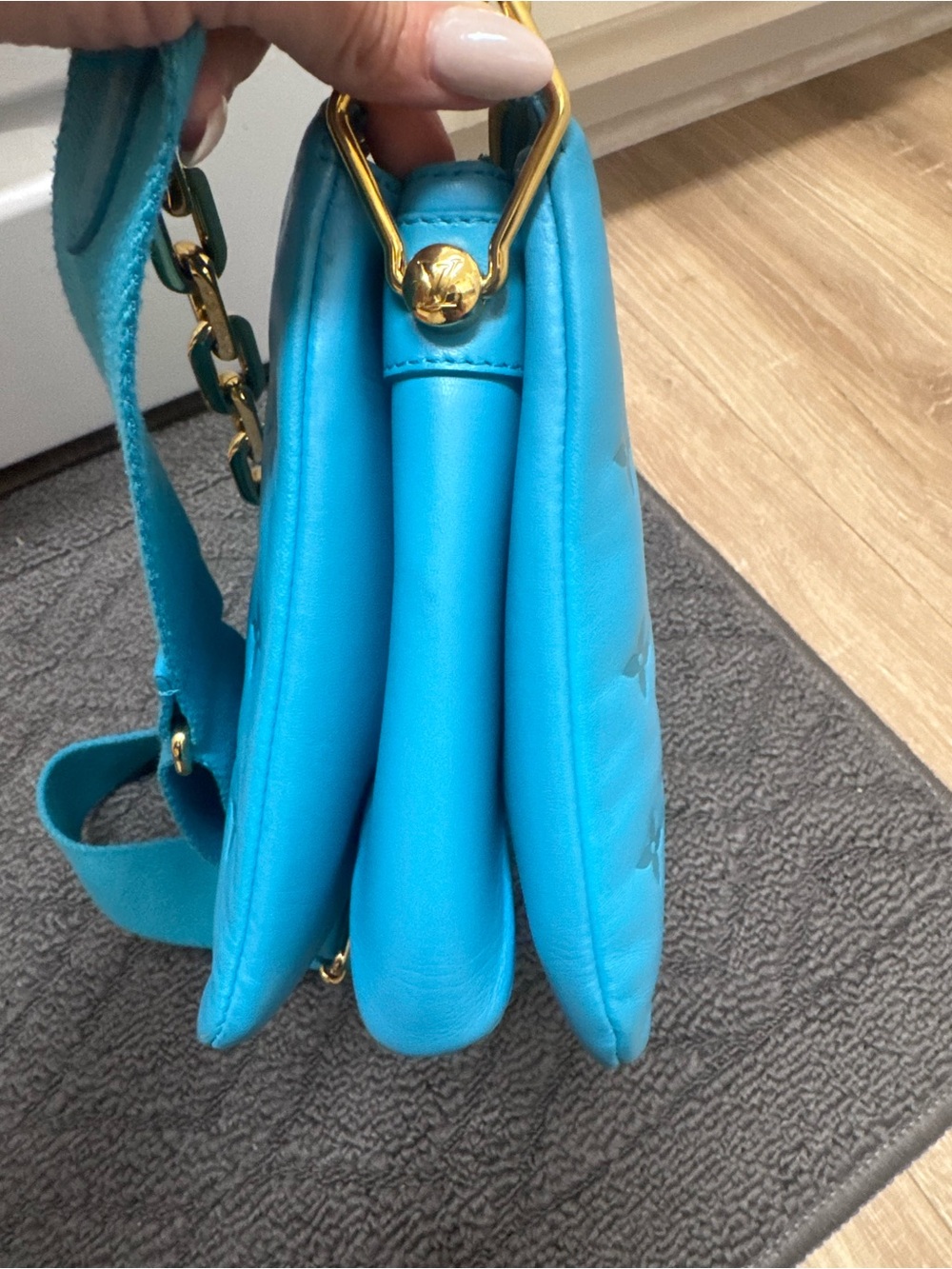 Louis Vuitton Turquoise Coussin Embossed Monogram Shoulder Bag - Picture 13 of 14